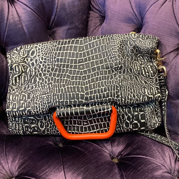 BOTKIER NWT (authenticity card in inside pocket) convertible reptilian print b